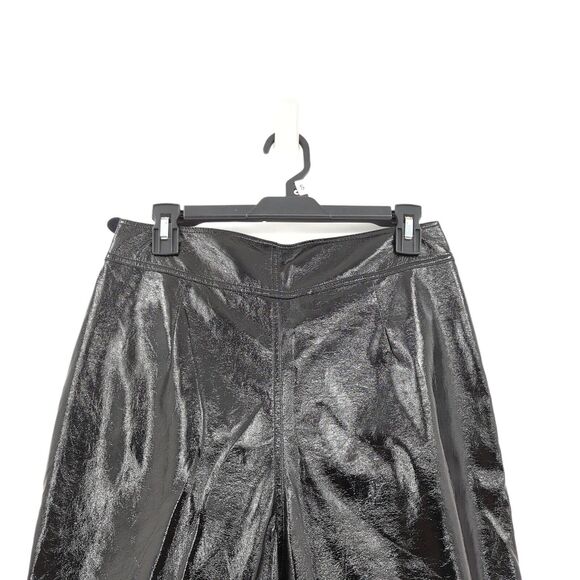 ROTATE BIRGER CHRISTENSEN Women 6 Wilde Trousers Faux Leather Black High Waist - Picture 8 of 10